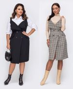 Выкройка сарафана - халата с прямой юбкой и с отворотом борта