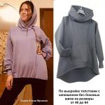 Своим вариантом сшитой по выкройке толстовки с капюшоном без боковых швов поделилась Елена Юрченко