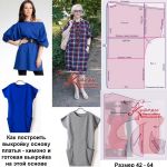 Готовая выкройка для начинающих платья кимоно с карманами