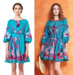 Бесплатная выкройка платья этнического «Журавлик» 38-40 фото1