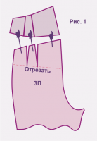 Нанесение линии кокетки при моделировании женских брюк своими руками