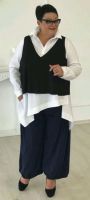 Фото сшитой блузки рубашки по выкройке для полных своими руками