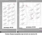 Схема сборки выкройки платья-сарафана при печати на листах А4 домашнего принтера