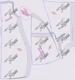 Рисунок лекал для свободного платья-сарафана больших размеров по ПДФ выкройке бохо