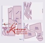 Как кроить платье кимоно футляр комбинированное по готовой выкройке рис 2