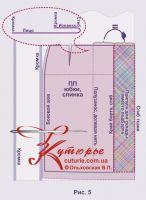 Раскрой прямого офисного платья со складкой вместо запаха