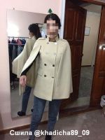 Фото сшитого кейпа по выкройке с большой стойкой