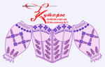 Выкройка корсета - вышиванки с рукавом - Размеры 40-52. В комплект входят две полочки – с чашечкой и без чашечки. В свою очередь чашечка может состоять из трёх деталей («лепестки» и «полоска») — это вариант условно высокой чашечки или из двух деталей («лепестков») – это условно низкая чашечка.
Рукав может быть длинным или коротким, а также может корректироваться по ширине – зона коррекции отмечена штриховкой.